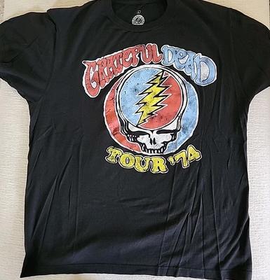 Grateful Dead Ripple Junction Shirt Mens Large Black Tour '74 Rock Graphic Tee