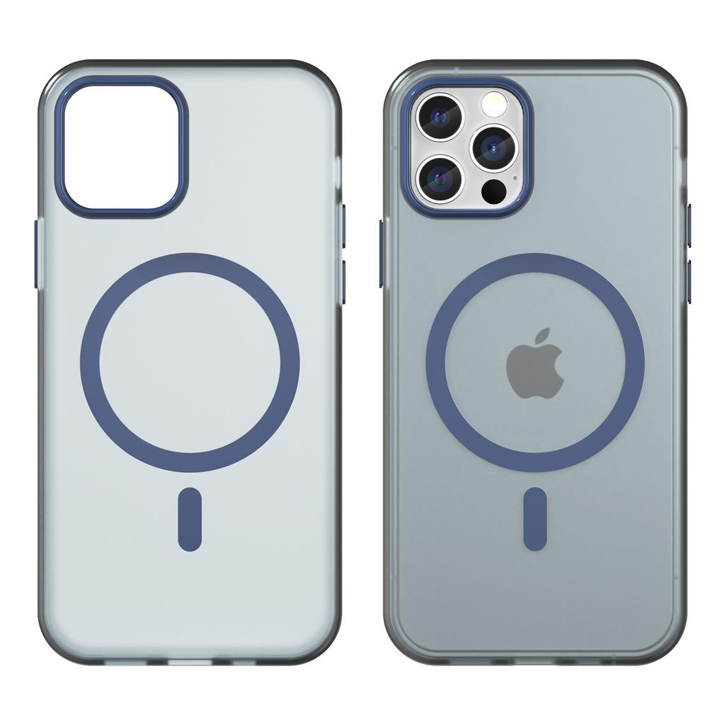 For iPhone 12 Pro Max 6.7 Inch Magnetic Case Translucent Matte TPU+PC Phone Cover Compatible with MagSafe