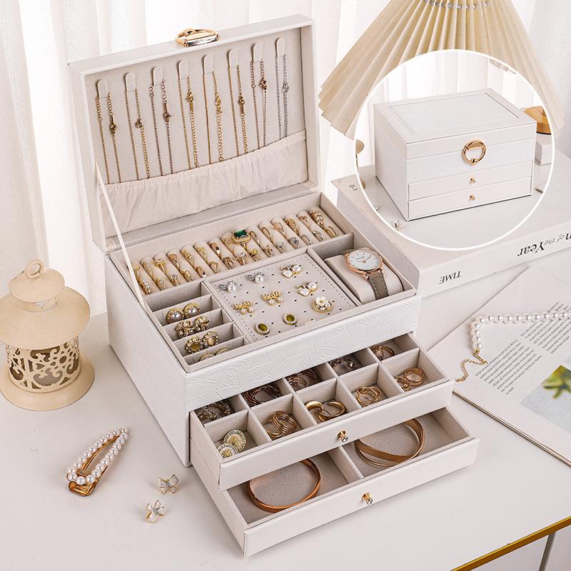 Jewelry Box Pattern Bracelet Storage Box Travel Large Capacity Jewelry Ring Necklace Packaging Box