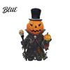 Halloween Mantle Decoration Skull Scepter Pumpkin Ornament with Cloak Exquisite Resin Head Decorations Gentleman Holding Small & Figurine for Table