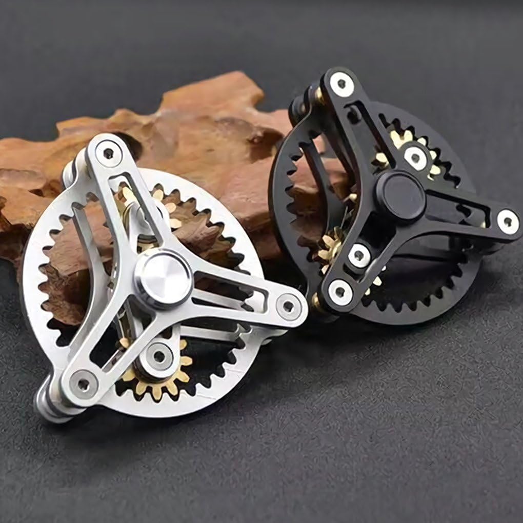 Pure Brass Fidget Spinner Gears Linkage Fidget Gyro Toy Metal DIY Hand Spinner Spins Long Time EDC Focus Meditation Break Bad Habits ADHD with