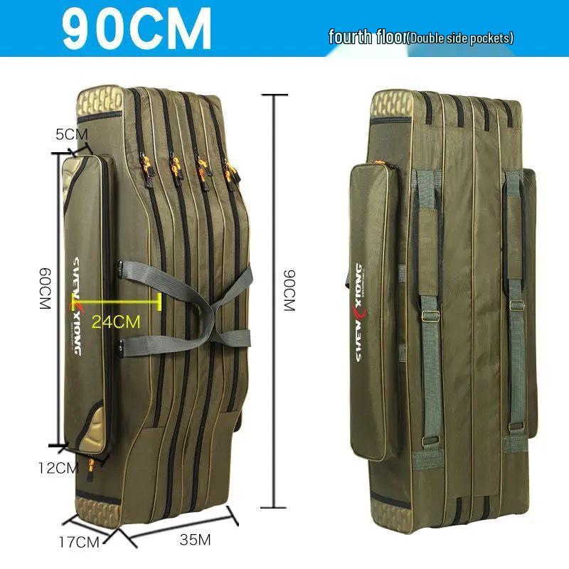Large Wear-Resistant Fishing Bag, Two or Three Layers, 80-130 cm, Free Shipping