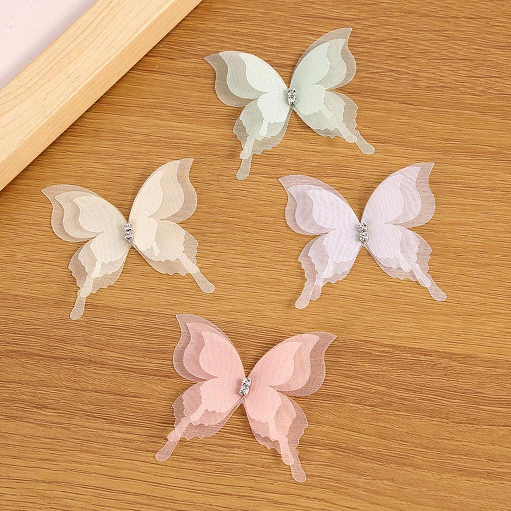 20PCS Embroidery Butterfly Appliques Sew On Patches for Sewing Craft Wedding Dress Clothing Decoration Hair Accessories
