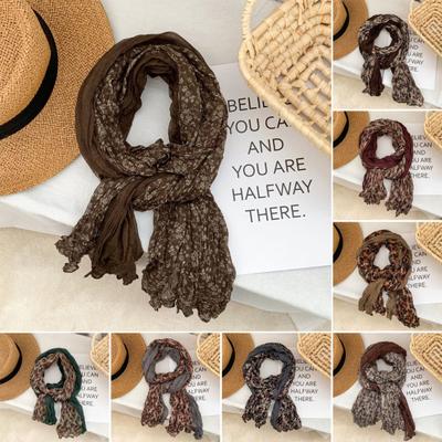 Bayan Şal Eşarp Çiçek Baskılı Çok Yönlü Rahat Parlak Renkli Şal Sarma Yumuşak Dokulu Kış Aksesuarı