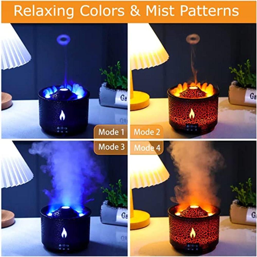 2 Lights Modes Flame Diffuser with Remote Control Air Humidifier Essential Oil Fragrance