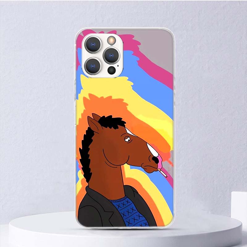 

Cartoon B-BoJack Horsemans Soft Case For iPhone 16 17 Air 16E 15 Plus 11 12 13 Mini 14 Pro Max Phone Cover Apple 7 8 SE Coque Fu iPhone 14 Pro Max