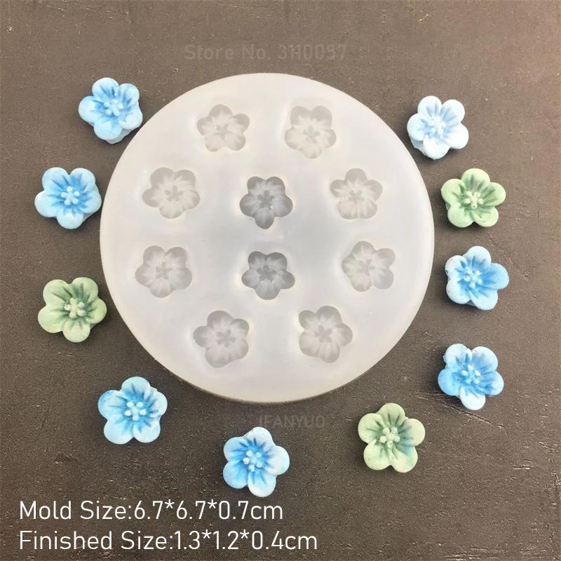 Cherry Blossom Peach Blossom Flower Silicone Mold DIY Handmade Fondant Cake Baking Chocolate Sugar Cake Tool Resin Clay Making