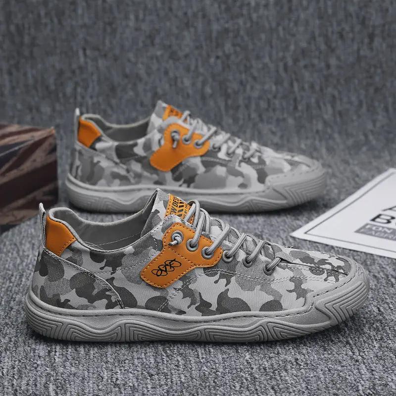 Plátěné pánské boty Kamufláž Pánské tenisky Venkovní Protiskluzové Pánské boty Odolné proti opotřebení Trekové boty pro muže Plátěné ležérní tenisky