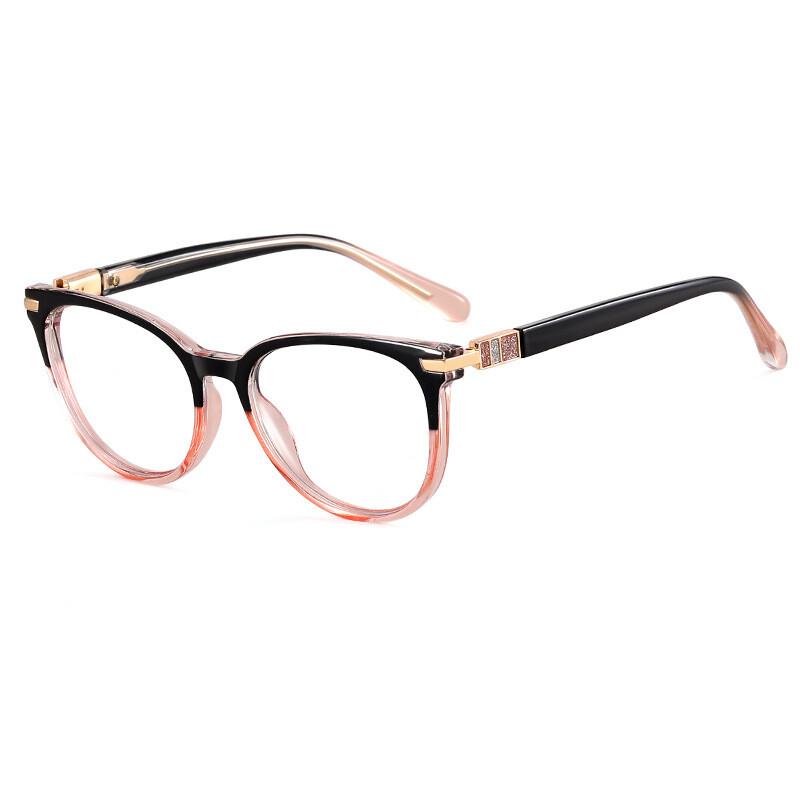 Retro Anti- Blue Lightweight Cat Eye TR90 Eyeglasses Female Luxury Brand Design Trend Prescription Optical Eye Eyeglasses Frames + 1 .5+2+3