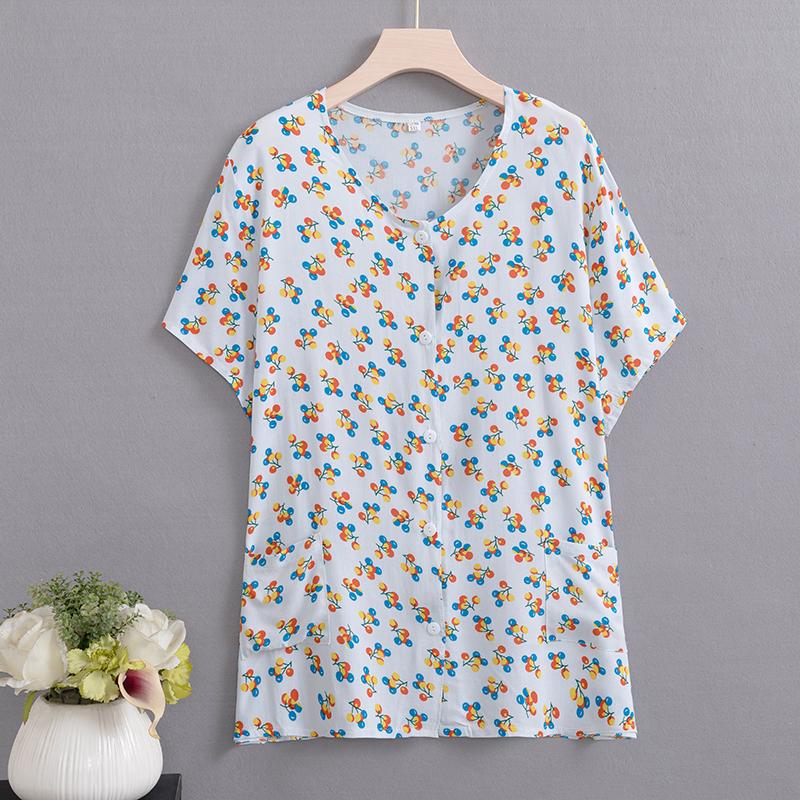 Summer Top Women Cardigan Thin Short Sleeve Plus Size Women's Blouse Summer Loose Vintage Clothes