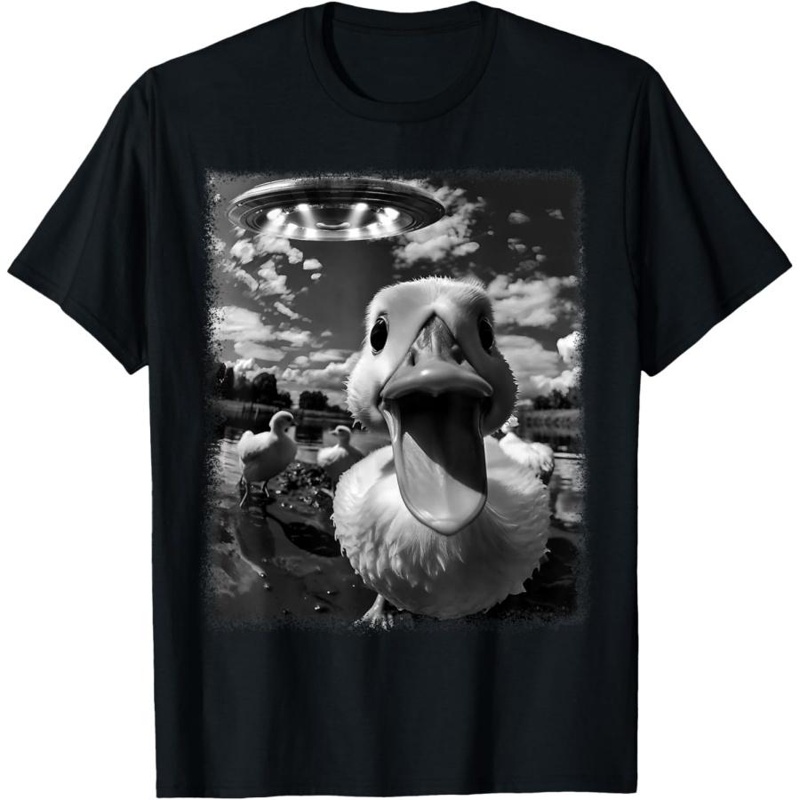 Duck Selfie with Alien and Ufo T-Shirt S