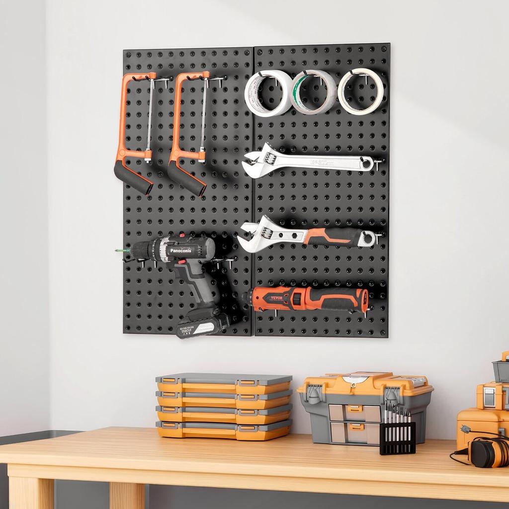 Metal Pegboard Panels 2 panels 24" x 12" Wall Organizer for Garage Tool