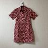 [USED] SCULPTOR Red Floral Bandana Print Short Sleeve Dress, Size Small