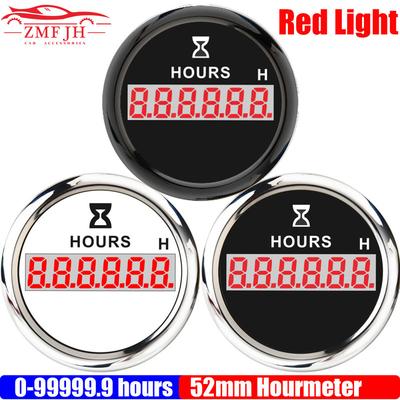 Red Backlight 52mm Hourmeters Car Clocks Gauge Digital 0~99999.9Hour Meter for Car Marine Boat Yacht 12V24V Ized