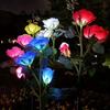 Waterproof Rose LED Solar Light Simulation Flower Solar Flower Lamp  Patio