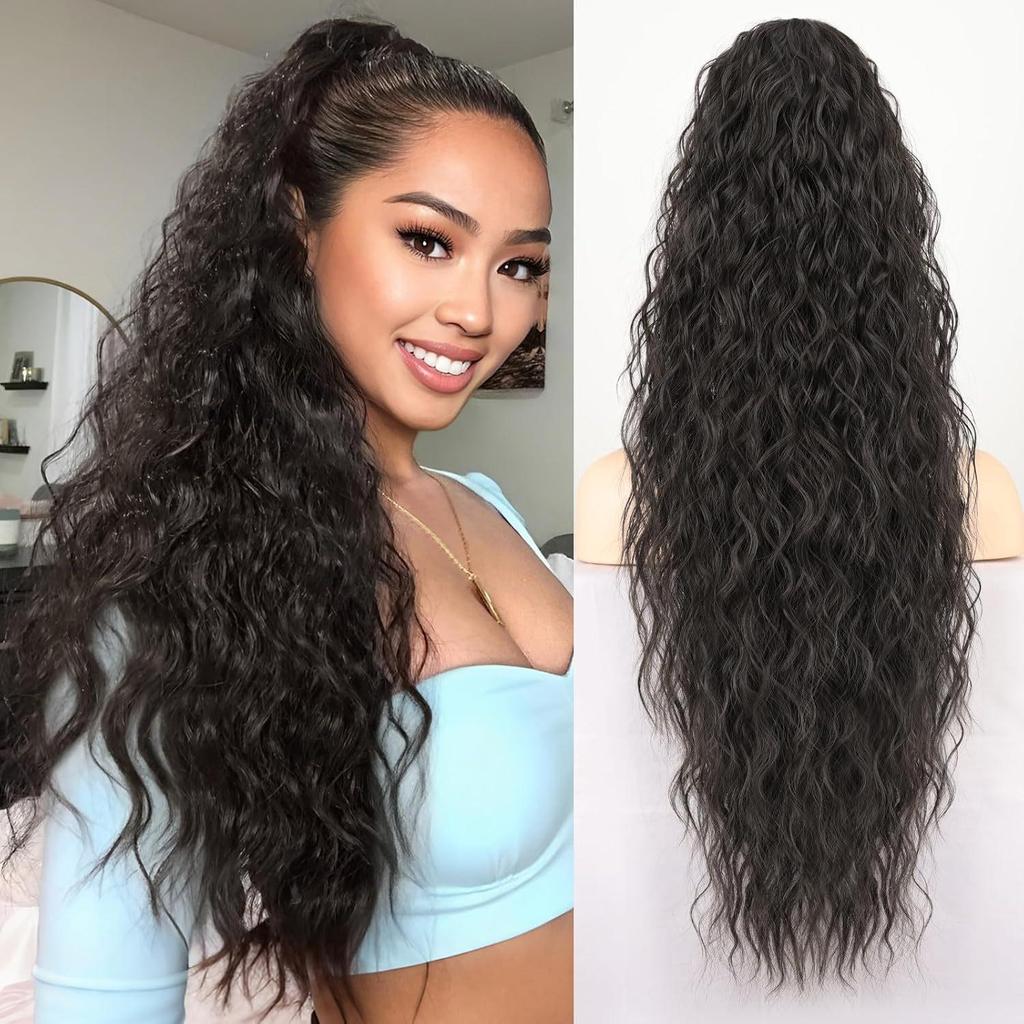 Ponytail Long Curly Hair - Women's High Temperature Fiber Wig for European and American Cross-Border Trade