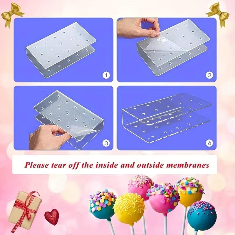 3-10pcs Acrylic Cake Pop Stand Kit 15/20Hole Lollipop Display Holders Candy Pops Holder Weddings Birthdays Party Dessert Display