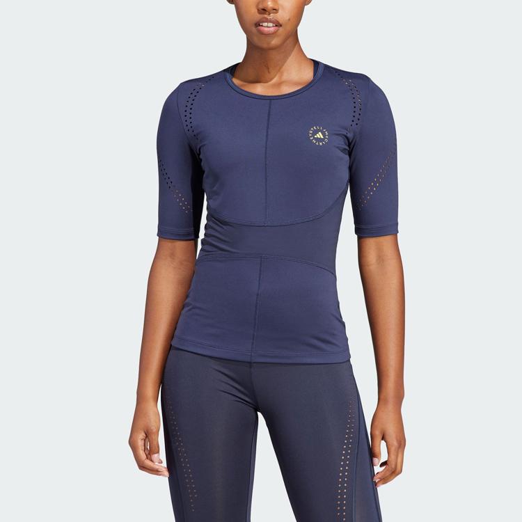 Adidas X Stella Mccartney Logo T-Shirt Women Tops Navy IB6783