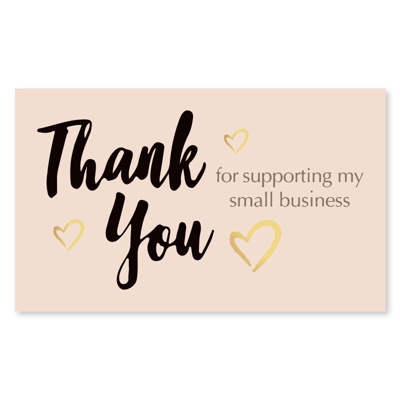 Pink 'Thank You' Cards - 50 Sheets/Pack for Gift Boxes, Decorations, and Postcards