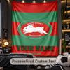 TapestrySouth Sydney Rabbitohs Custom Name Text Personalized Wall Hanging Tapestry Home Wall Decor