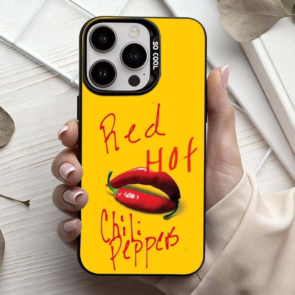 Unforgettable Red Hot Chili P-Peppers Bnd Phone Case For iPhone17,16,15,14,13,12,11 Plus,Pro Max Black Candy Silver Plated Cover