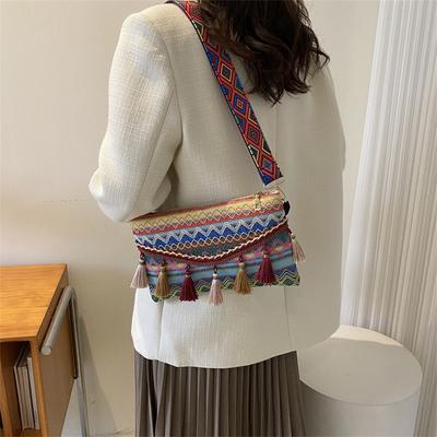 Spring New Literary and Fashionable Fringed Shoulder Tote Bag Retro Commuter Fashion Messenger Bag Bag