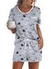 1116 European and American Summer New Fashionable Simple High-Quality Digital Print Short Sleeve and Shorts Loose Two-Piece Set