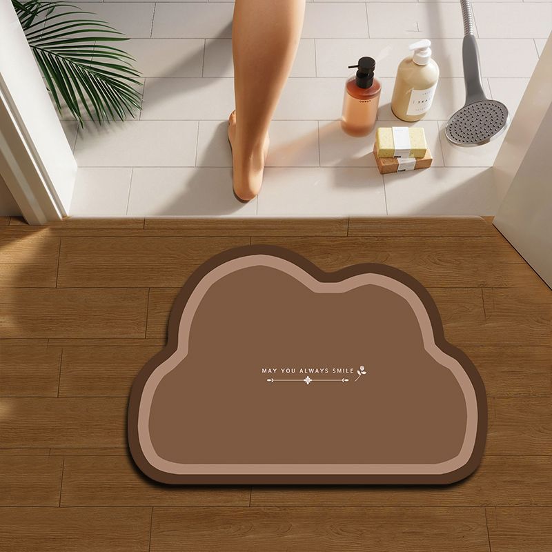Bathroom Floor Mat Toilet Shower Bath Soft Diatom Mud Clouds Cartoon Non-slip Mat Household Absorbent Mat Foot Mat