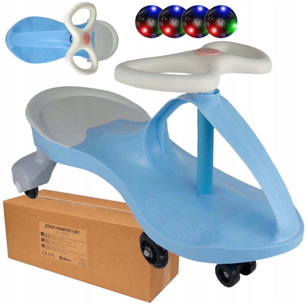 [5] Gravity Tretauto mit leuchtenden Rädern für Kinder LED BLAU ALV-U146N