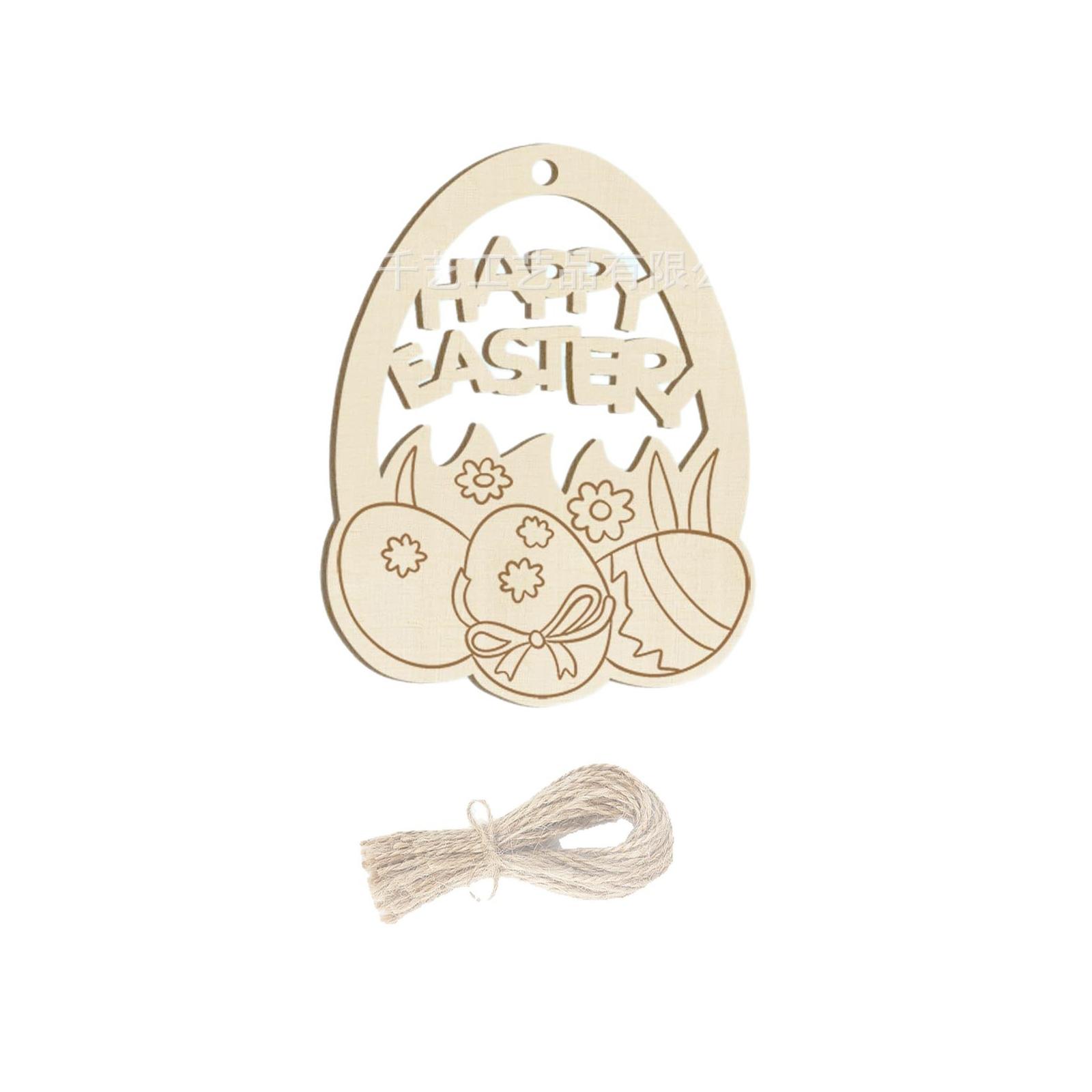 

Easter Wooden Chip Hanging Decorations, Small Household Items, Wooden Eggs, Children s Hand-painted DIY Wooden Chips, Baby Doodles one size