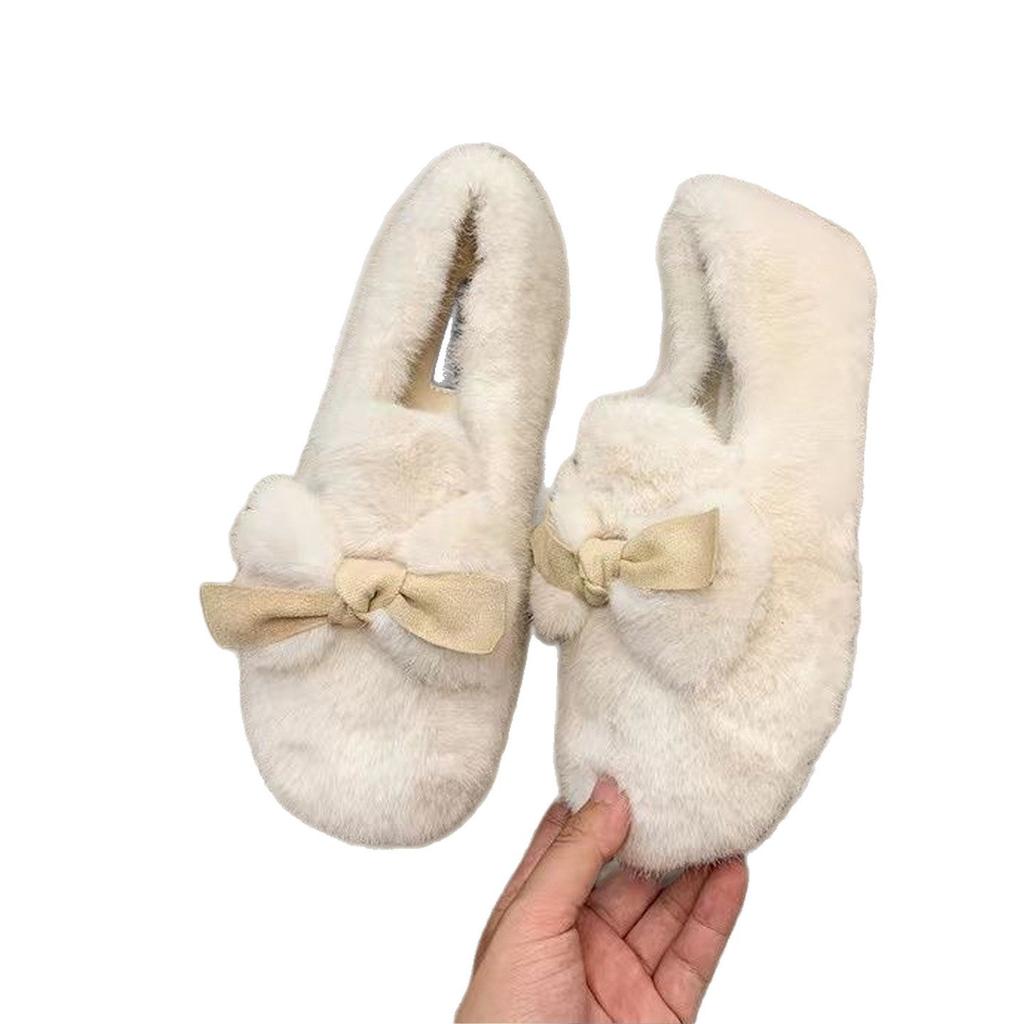 Doudou shoes new autumn and winter plush shoes wear pregnant women non-slip home warm cotton shoes