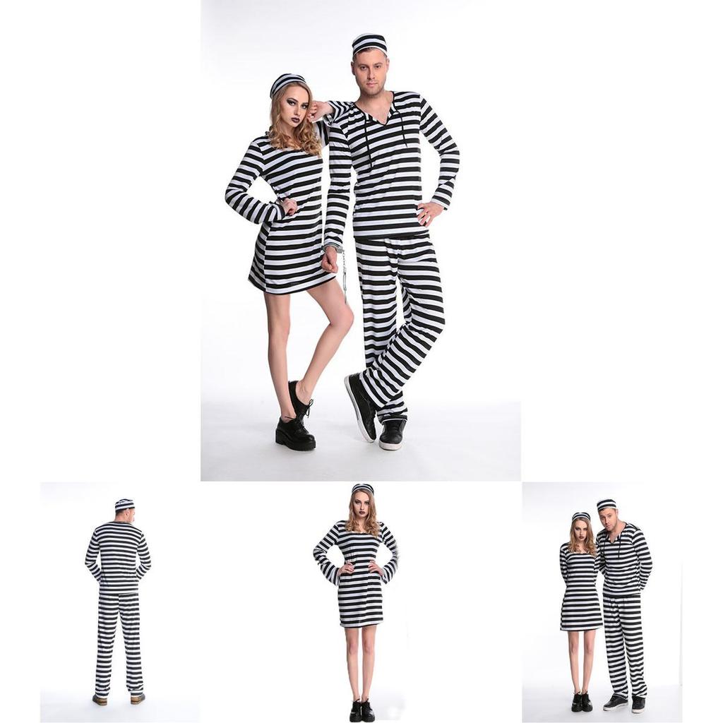 Timeless Design Men's Prisoner Convict Costume For Stag Party Fancy Dress Fun