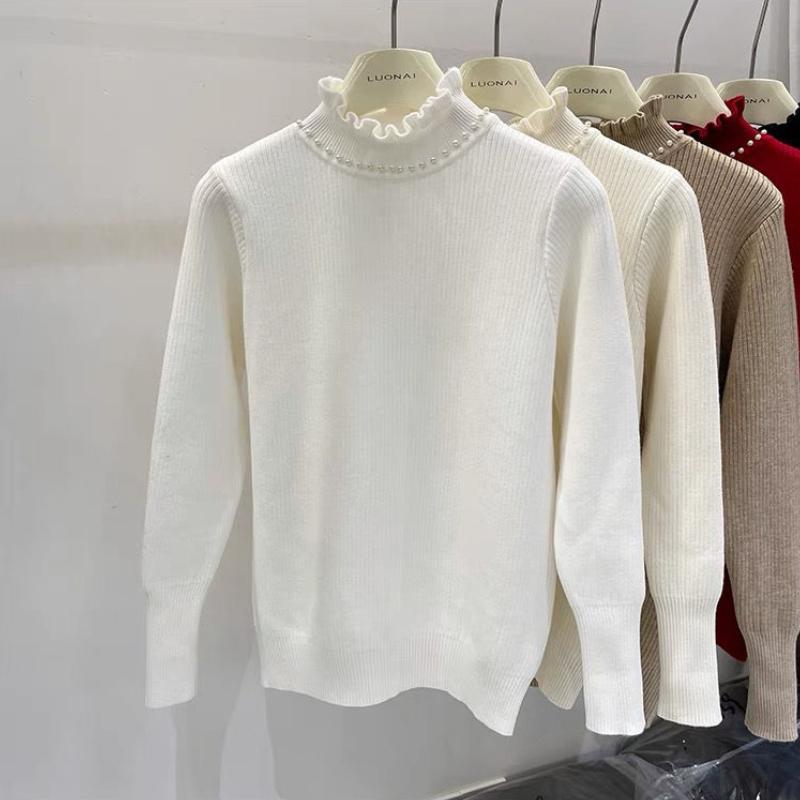 Damen Rollkragenpullover Kaschmir Strickpullover Samtgefüttert Warm Damen Pullover Herbst Winter Damenpullover