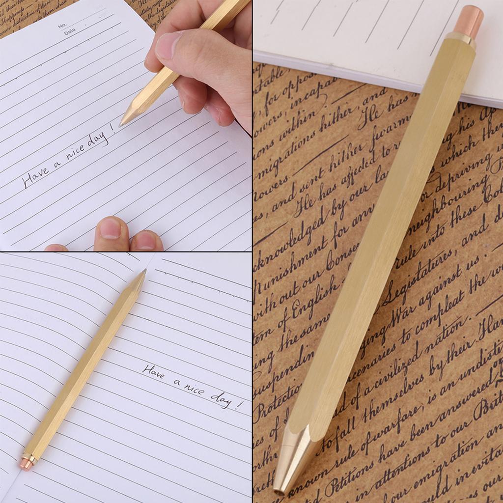 1PC Copper Brass Pen Spring Ballpoint Pen Writing Stationery   Supplies