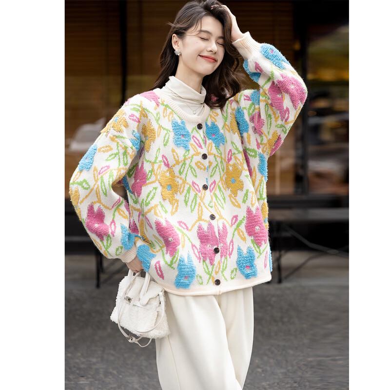 Mokana Women's Floral Long Sleeve Cardigan