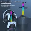 Controller Stand RGB Earphone Display Stand for PlayStation 5/4 Controller Charger Station with RGB Light Gaming Headset Stand