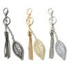 Elegant Sturdy Alloy Leaf Pendant Keychain Charm Fashionable Alloy Accessories Portable for Bags and Clothing Use