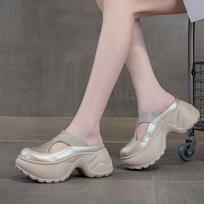 Summer High Thick Bottom Summer Shoe Casual Height Increase Party Modern Versatile Platform Women Sandals Baotou Slippers