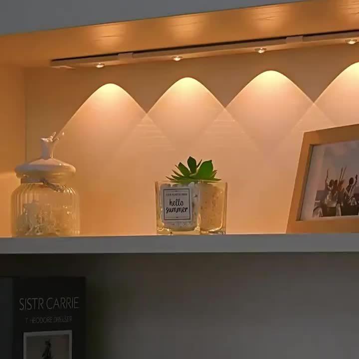 LED Human Body Sensor Strip Light, Wireless Rechargeable Magnetic Tape, Suitable for Shoe Cabinets, Display Cabinets, Wardrobes, Cabinets