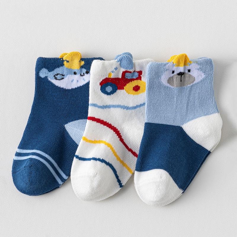 Cute Kids Socks For Boys Cotton Children Sock Casual Cartoon Car Autumn Spring Warm Children Middle Tube Socks 0-5Years