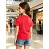 Kids Pink Dinosaur Princess Bow Graphic Crewneck Short Sleeve Tee