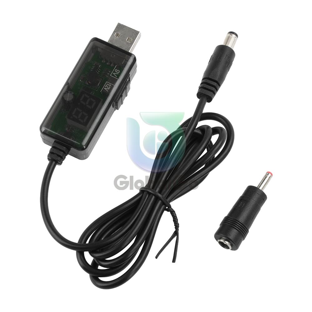 USB Step-up Converter DC 5V To 9V 12V USB Boost Converter Cable + 3.5x1.35mm Connecter For Power Supply/Charger/Power Converter