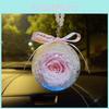 Stylish Car Interior Accessory 8cm Eternal Rose Flower Ball Car Hanging Decoration Made Of Acrylic Modern Style
