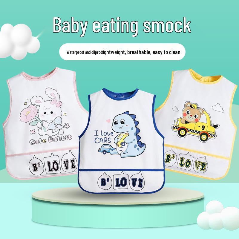 Waterproof Children's Sleeveless Smock for Toddlers - Baby Bib and Clothing Protector