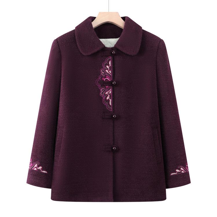 

Бабушкина зимняя куртка для женщин среднего и пожилого возраста, топ Тан из искусственного норкового бархата для пожилых матерей, утолщенная одежда с плюшевой подкладкой 5XL фиолетовый