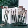 Fancy 14-Piece Green Cloud Makeup Brush Set - Soft Bristles, Includes Eyeshadow & Lip Brushes, Beginner-Friendly & Portable
