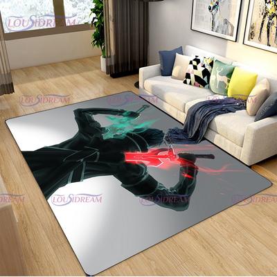 Anime Sword Art Online Teppich Fußmatte Plüsch Stuhlmatte für Schlafzimmer Teppiche für Wohnzimmer Nachttisch Bodenteppich Matte für Kinder Teppich