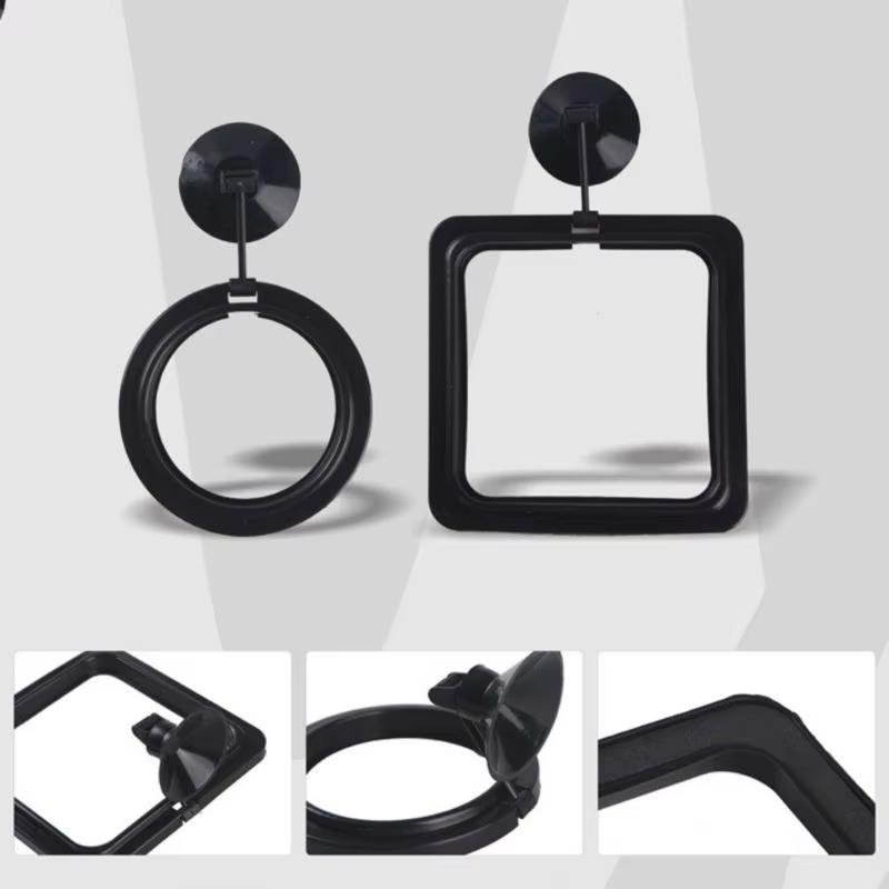 Aquarium Fish Feeding Ring Equipped Suction Cups Portable Circular Square Aquatic Animal Feeder Fish Tank Aquarium Feeding Tools