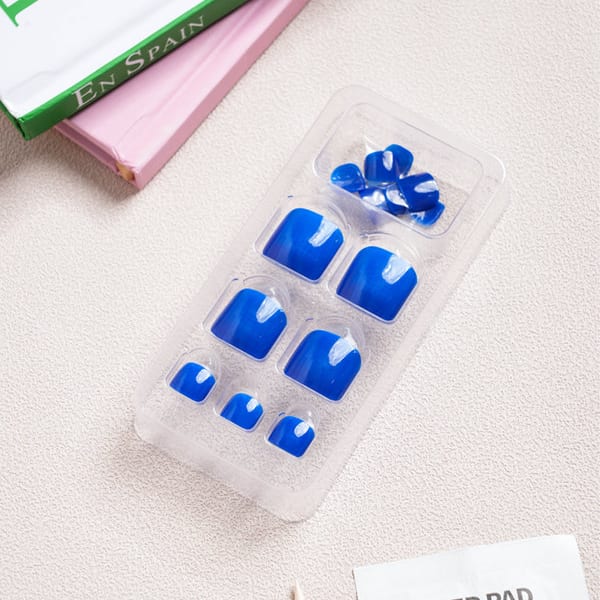 

Solid Pedi Tip Coral Blue 14 Packs