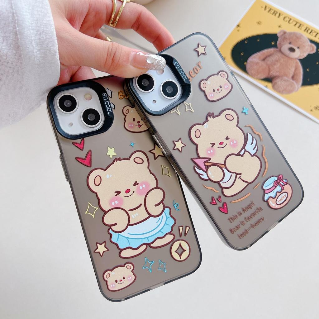 Laser Amor Bär Silikonhülle für Xiaomi Redmi Note 12 11 Samsung A54 A24 A14 Oppo A78 A58 A38 Tecno Spark 10 30C Funda Bemalte Hülle Weiche TPU Bumper